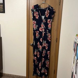 Loveappella Valentine Crochet Trim knit jumpsuit